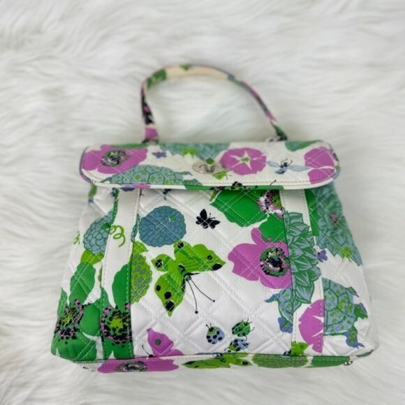 Vera Bradley Sateen Nicole Butterfly Floral Print Top Handle Satchel Handbag - Picture 3 of 15